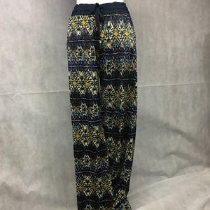 Pants Large Blue Gold Stretch Draw String NEW ..